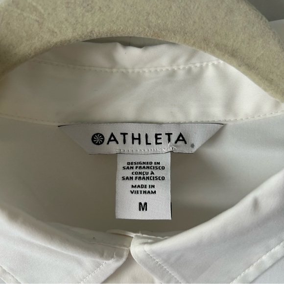 Athleta Midday ultra cropped poplin button down shirt M - Picture 4 of 9